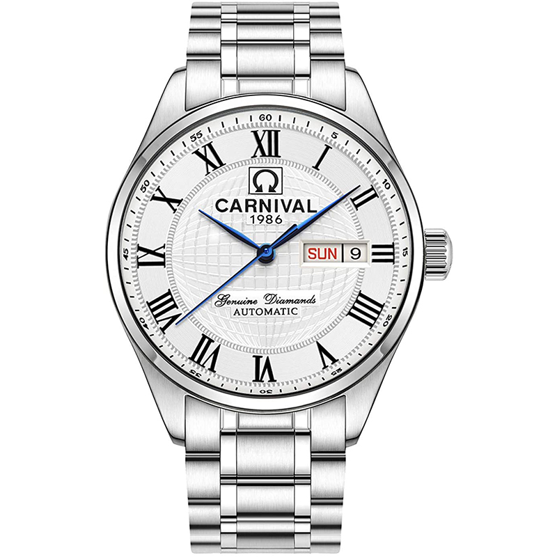 CARNIVAL Men’s Watch, Business Style Automatic Mechanical Watches with Calendar Function Water Resist Wrist Watch 8667G